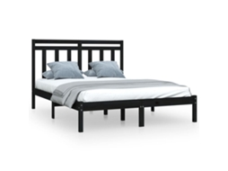 Bed Frame, Bed Frames Vidaxl Preto Madeira (150 X 200 Cm)