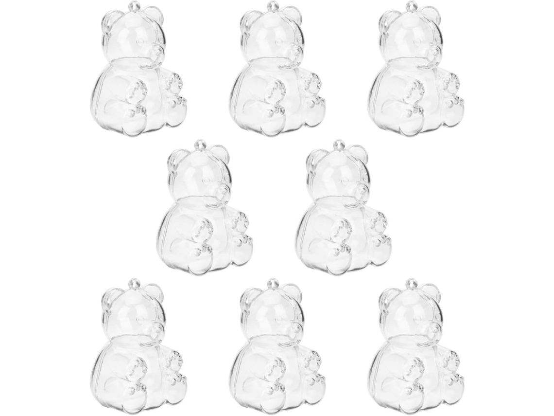Caixas Transparentes Para Doces Em Formato De Urso Da Healvian, 8 Unidades, 7cm De Tamanho, Ideais Para Festas E