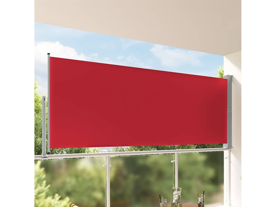 Vidaxl Toldo Lateral Retrátil Para Pátio 140x300 Cm Vermelho