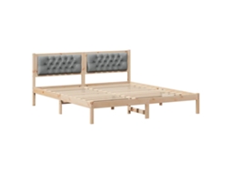 Estrutura de Cama com Cabeceira Cinzento Claro 160x200 cm MAISON EXCLUSIVE