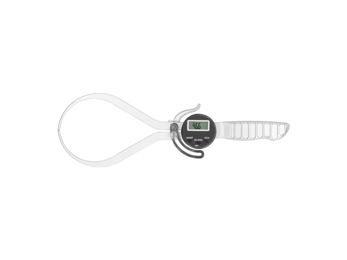 Medidor de espessura digital com alça e parafuso de travamento, medidor de espessura de 0 a 200 mm, ferramenta para painéis LCD.