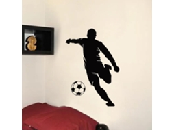 Adesivos de parede DIY com design artístico de jogador de futebol, decoração para casa, adesivos de parede em vinil para quarto infantil.
