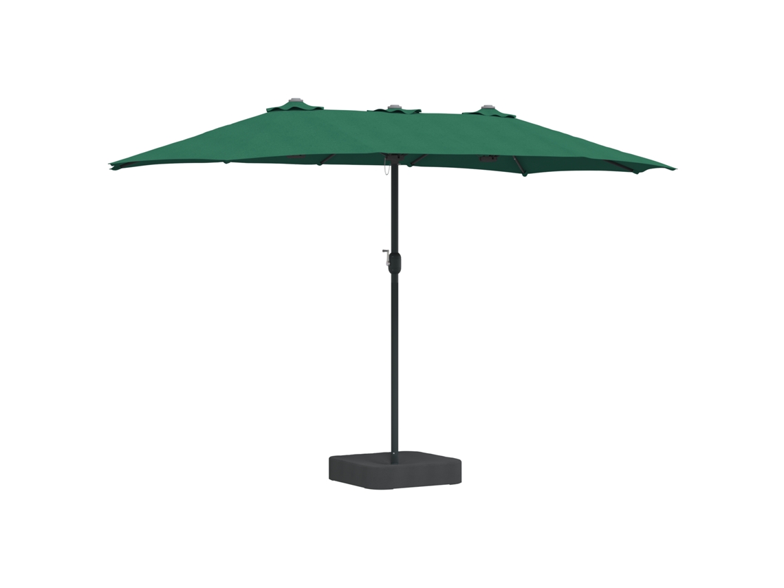 Conjunto 1 Guarda-sol De Jardim Vidaxl Verde Poliéster (385 X 209 X 244 Cm)