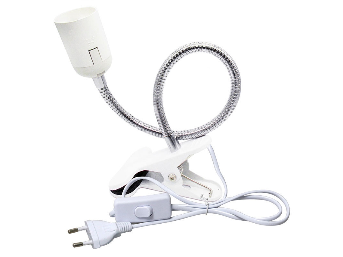 Soquete E27 Branco Com Braçadeira, Cabo Com Interruptor On/off S Brilvibera (sem Lâmpada)