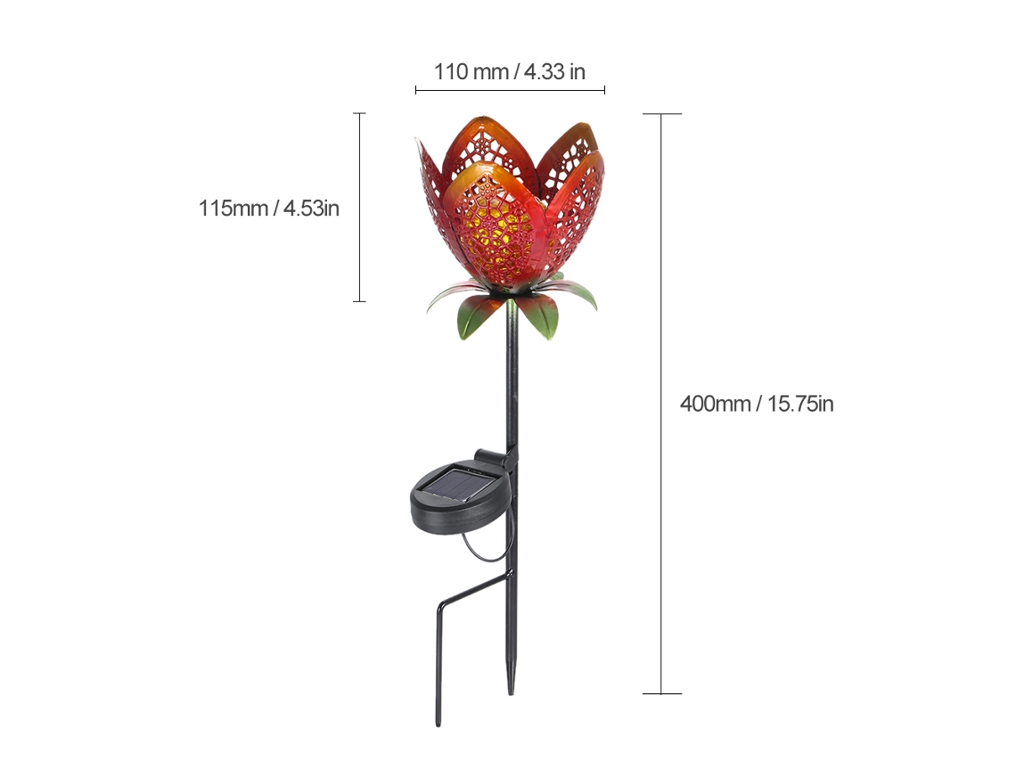 Rebe-lâmpada Solar Led De Flor Resistente À Água Para Jardim, Grama E Caminhos, Luz De Paisagem Exterior (1 Unidade)