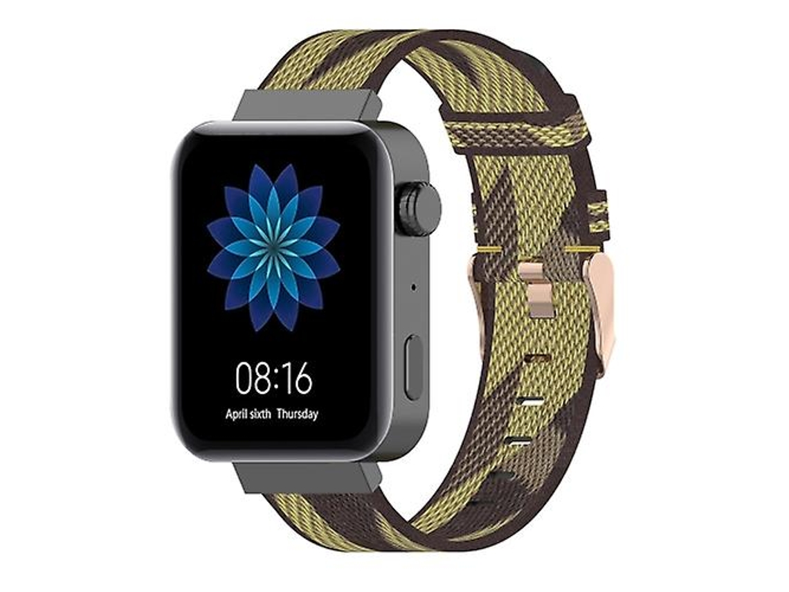 Bracelete de Relógio de Nylon com Listra de 18 Mm para Relógio Xiaomi Mi Garmin Vivomove 3S / Vivoactive 4S Amarelo VENISYMLIS