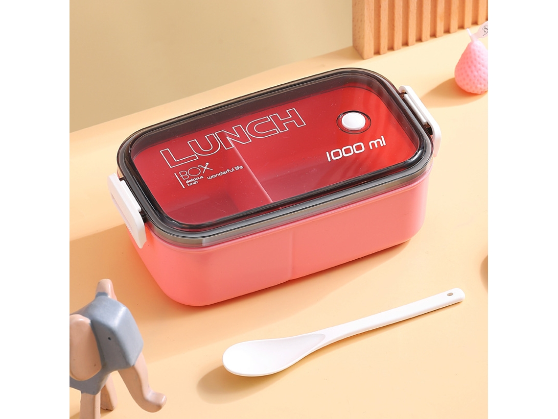 Lancheira de Plástico Resistente Ao Calor, para Armazenamento de Alimentos e Recipiente Hermético MDUG (vermelho)
