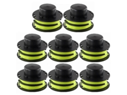 Conjunto De 8 Bobinas De Reposição Para Aparador De Grama Ryobi Rac119