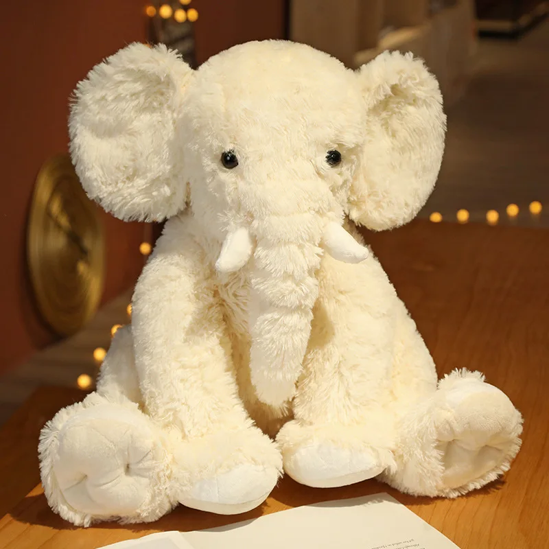 Elefante de Pelúcia Fofo e Realista de Desenho Animado MDUG (branco, 45cm)