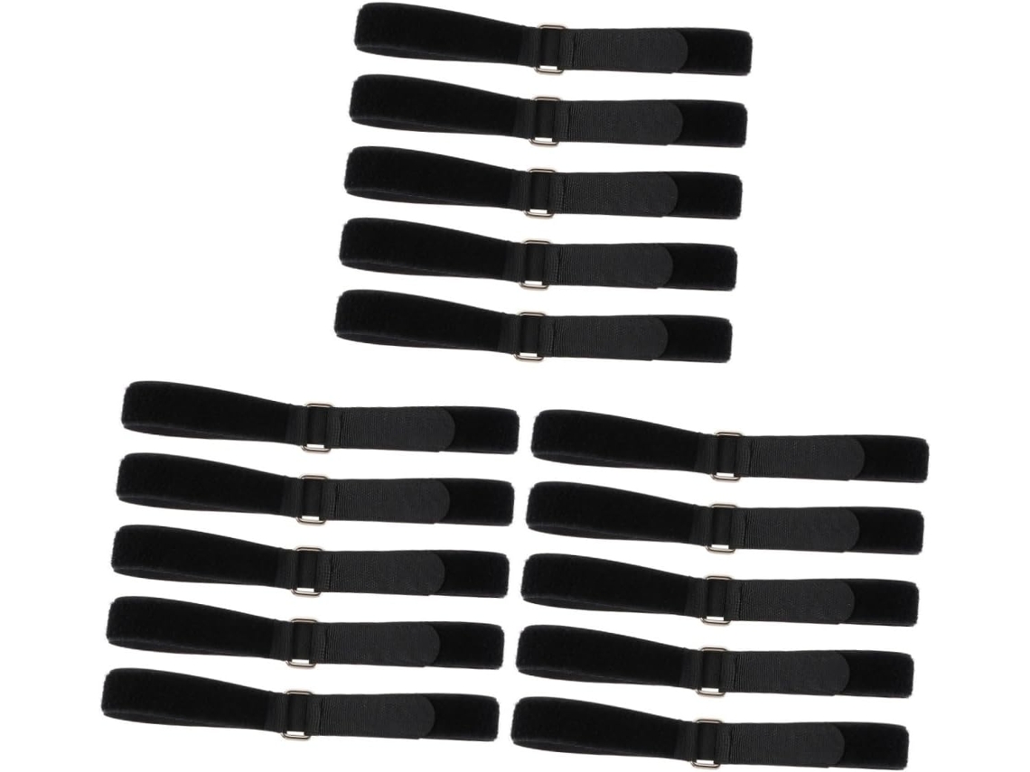 Conjunto De 15 Tiras De Armazenamento Autoadesivas De Nylon Com Fivelas.