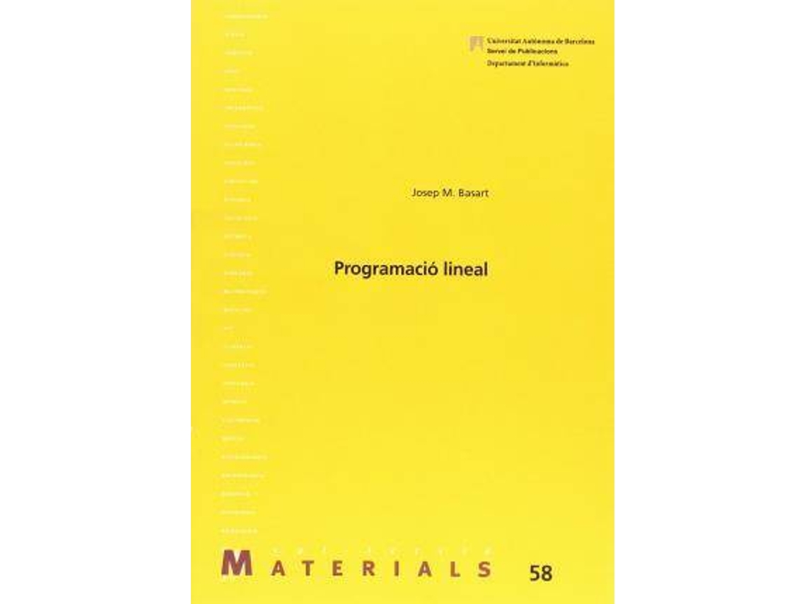 Livro Programació lineal de Josep M Basart I Muñoz (Espanhol)