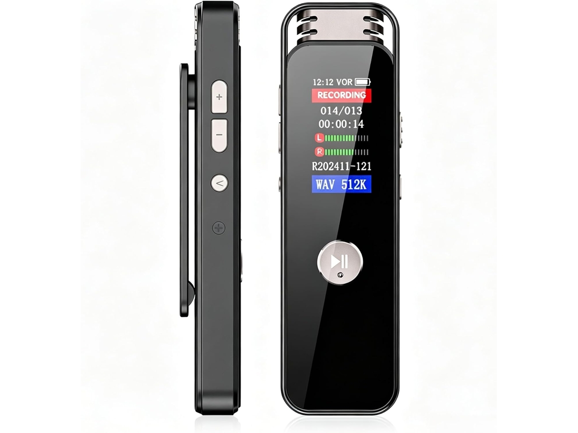 Sxhlseller Gravador Vocal Numérique, Ativação 7 Níveis, Áudio Hd, Lecteur Mp3, Chargement Rapide Usb C,