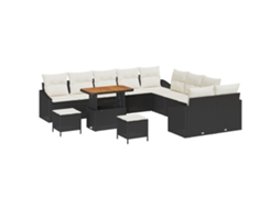 Sofá De Jardim Vidaxl Preto Vime Pe (100 X 100 X 71 Cm)