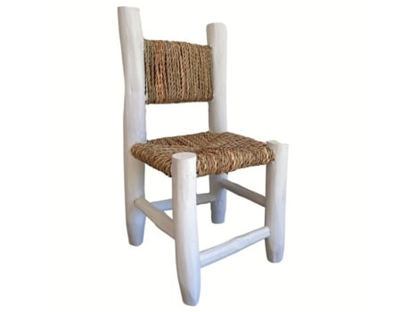 Cadeira Infantil Madeira Branca E Almofada Branca 45x20x20 Cm Home Maison