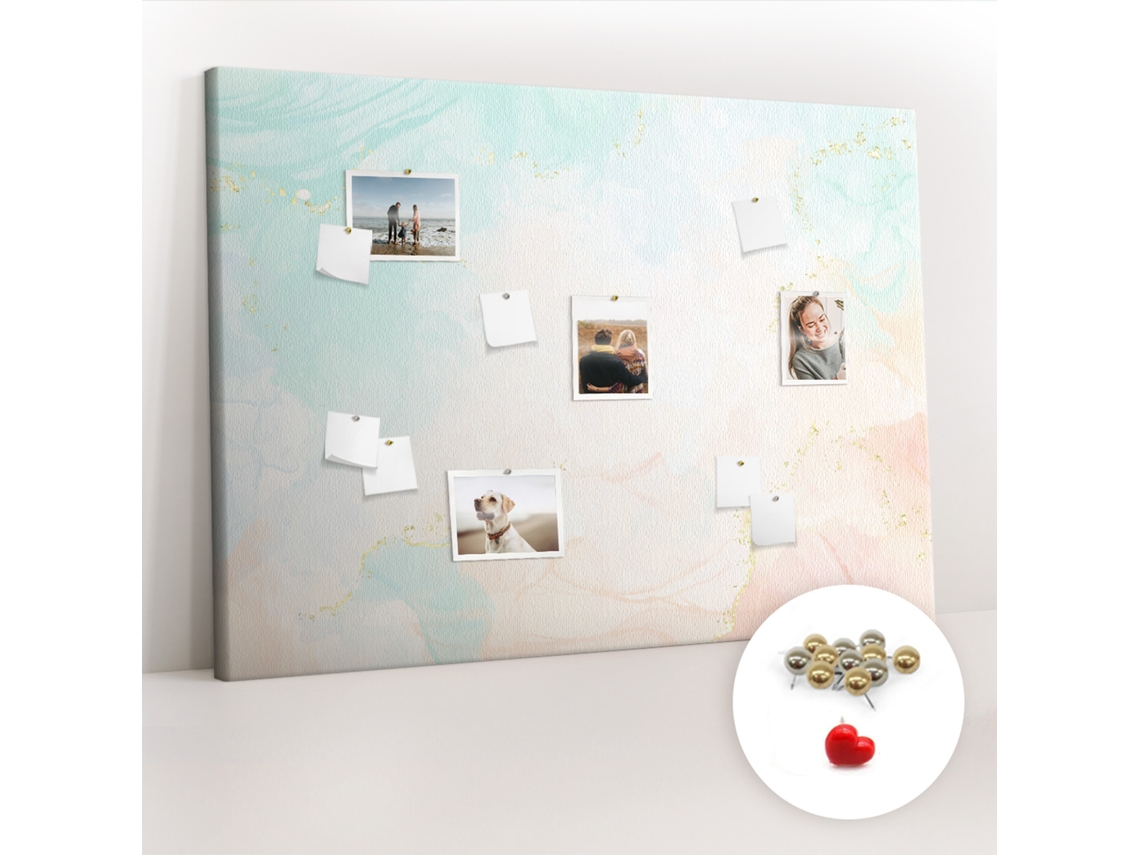 Painel De Cortiça Para Parede Mármore Em Aquarela Para O Quarto Das Crianças Espelharte (140x100 Cm)