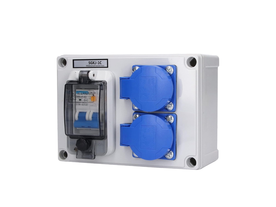 Tomada elétrica à prova d'água, tomada de parede multiuso para uso interno e externo.