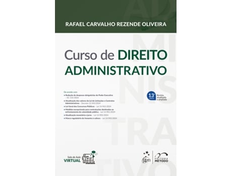 Livro Curso De Direito Administrativo - 13 Edição 2025 De Rafael Carvalho Rezende Olivei (português Do Brasil)