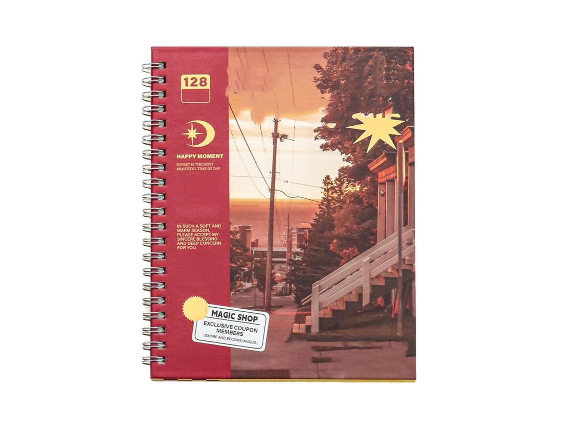 Caderno Espiral Padrão Aéreo Vintage Planejador De Metas Portátil Para Escola Trabalho Viagens