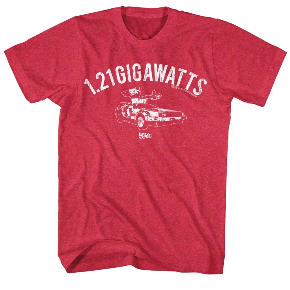 Rockinstone Back To The Future Movie The B Team Heather Red Adult T-shirt Size:l