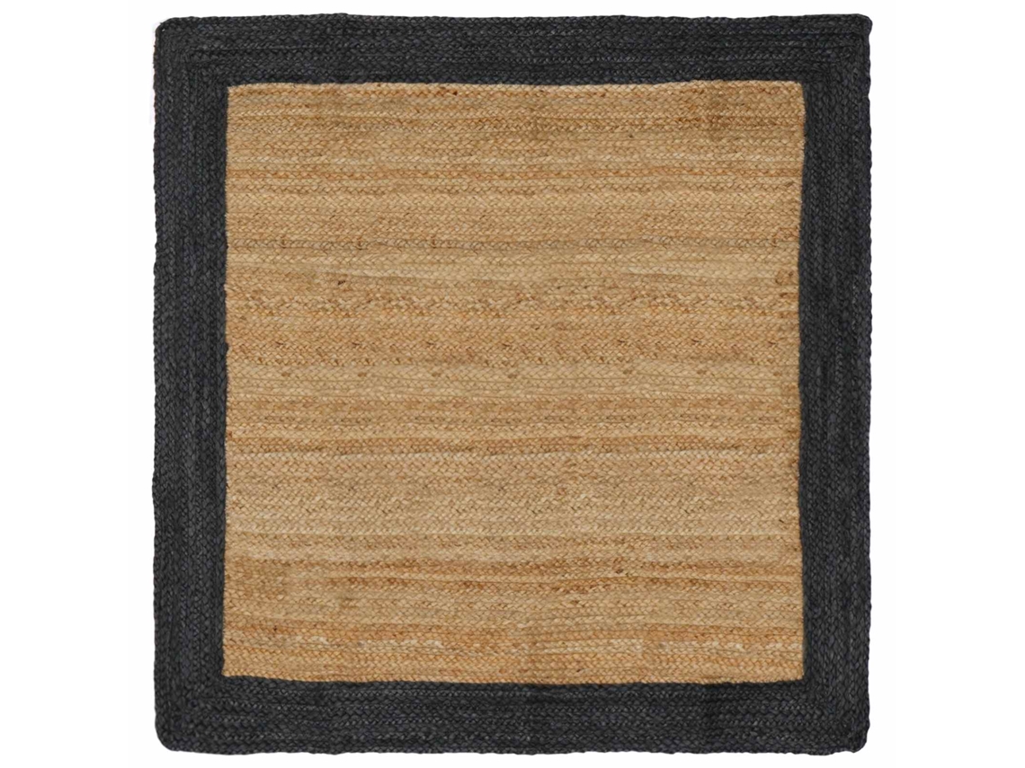 Vidaxl Tapete De Área Cinzento-escuro 160 X 160 Cm Juta