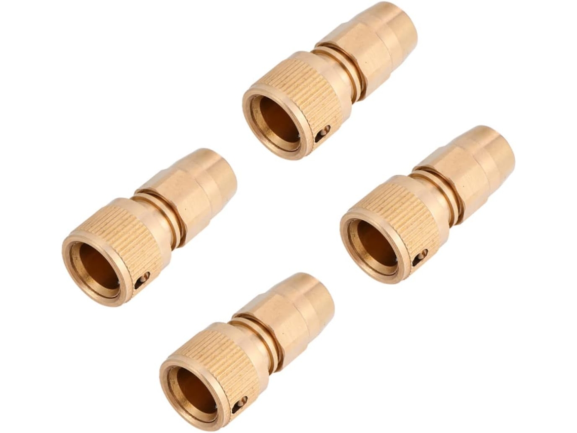 Conjunto De 4 Conectores Mangueira Latão Com Rosca Macho Para Rega