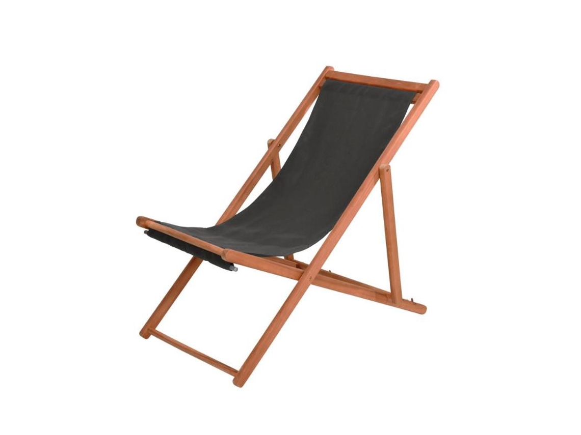 Sillon Posiciones Madera Tela Gris 97x56x85 Cm IPAE-PROGARDEN