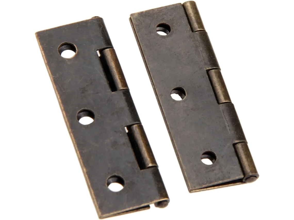 2 Dobradiças De Latão Antigo 60x37mm Para Móveis, Acessórios Gavetas