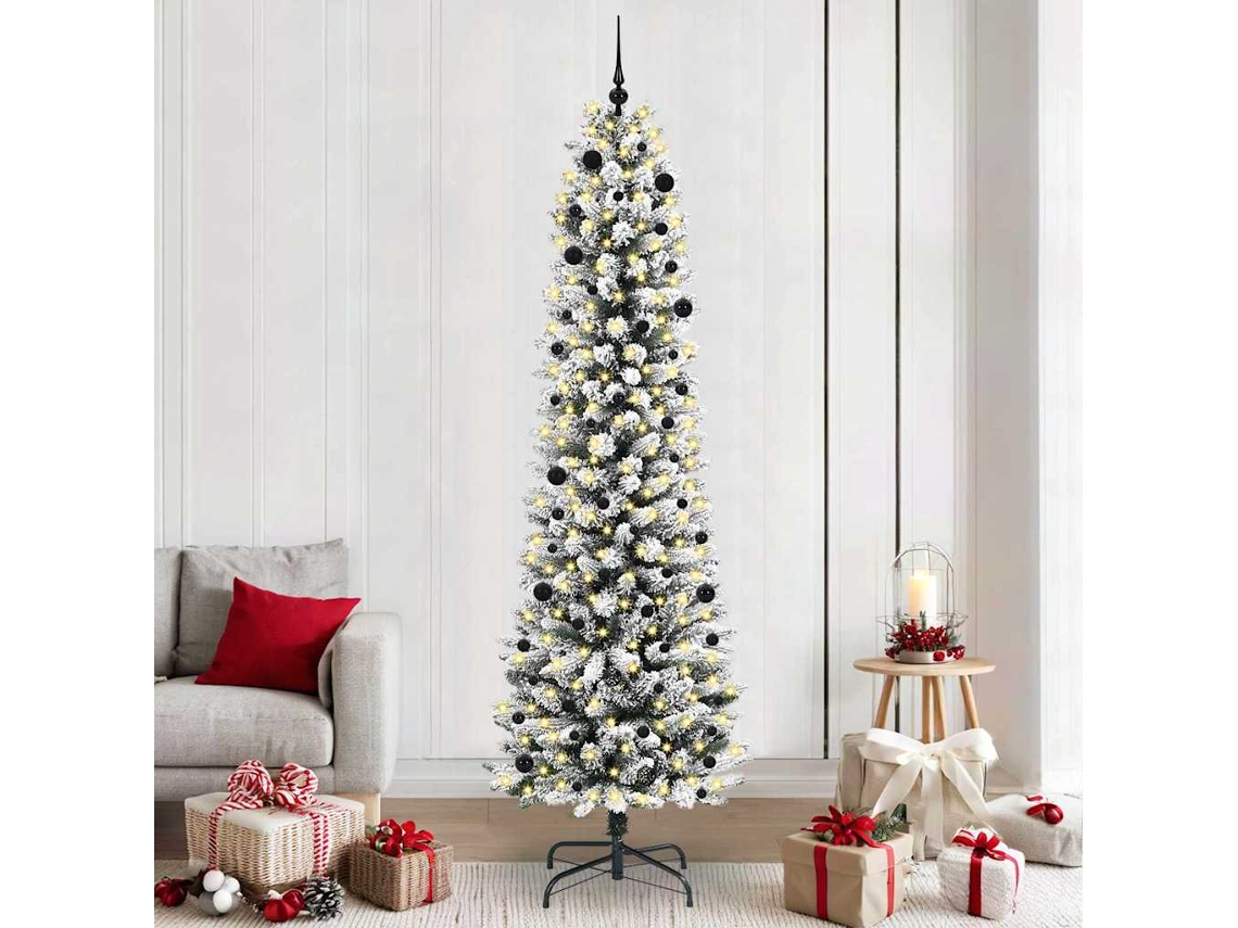 Vidaxl Árvore De Natal Artificial Branco 240 Cm Pvc, Metal E Plástico