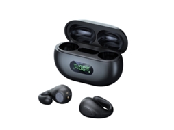 Auscultadores Bluetooth 54h JIAPEI com som reforçado, ligação dupla, led, preto