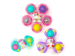 Brinquedos De Ventosa Para Bebês, Giróscópios De Dedo Com Desenhos Animados - Brinquedos Para Banho E Banheira, 3 Unidades Yuysan（g）