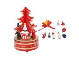 Laxiscreed Caixa Musical De Madeira Christmas Para Decoração Natal E Presente Infantil