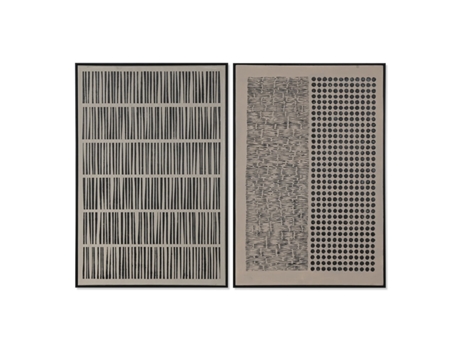 Pintura HOME ESPRIT Castanho Preto Moderno Urbana 83 x 4 x 123 cm (2 Unidades)
