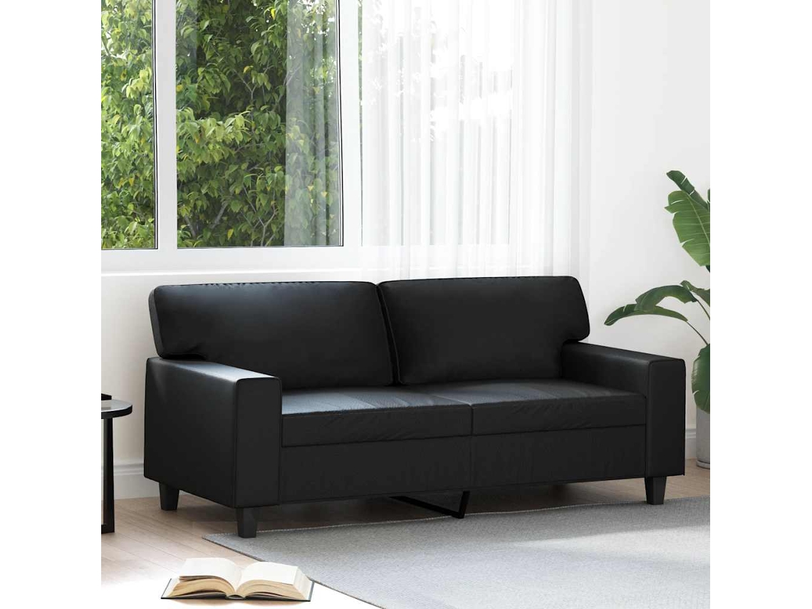 Vidaxl Sofá De 2 Lugares 140 Cm Couro Artificial Preto