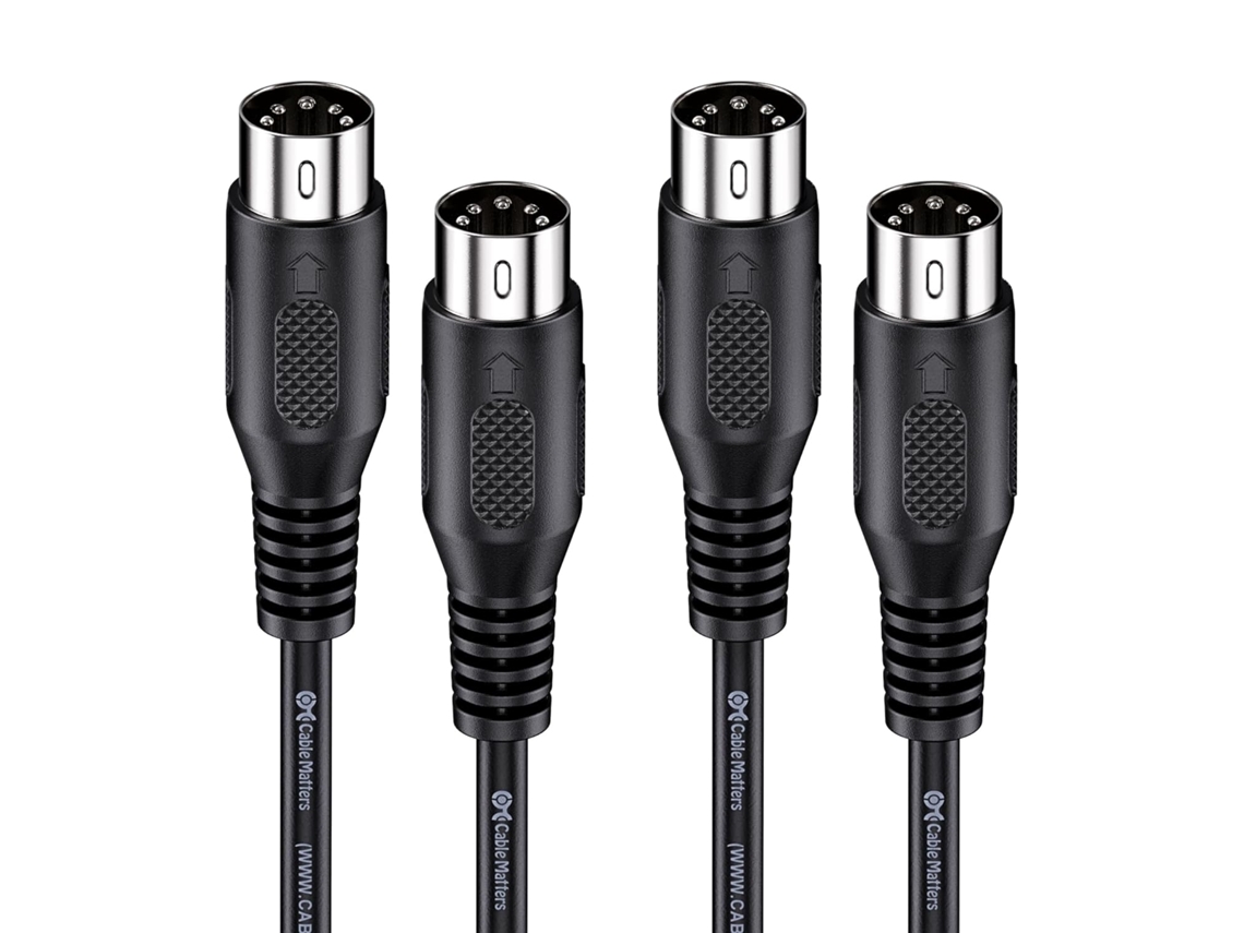 Lurelia Cabo Midi Pack 2 Unidades Din 5 Pinos 180° 1,8 M, Para Teclados, Pianos E Sintetizadores, Pc E Computador