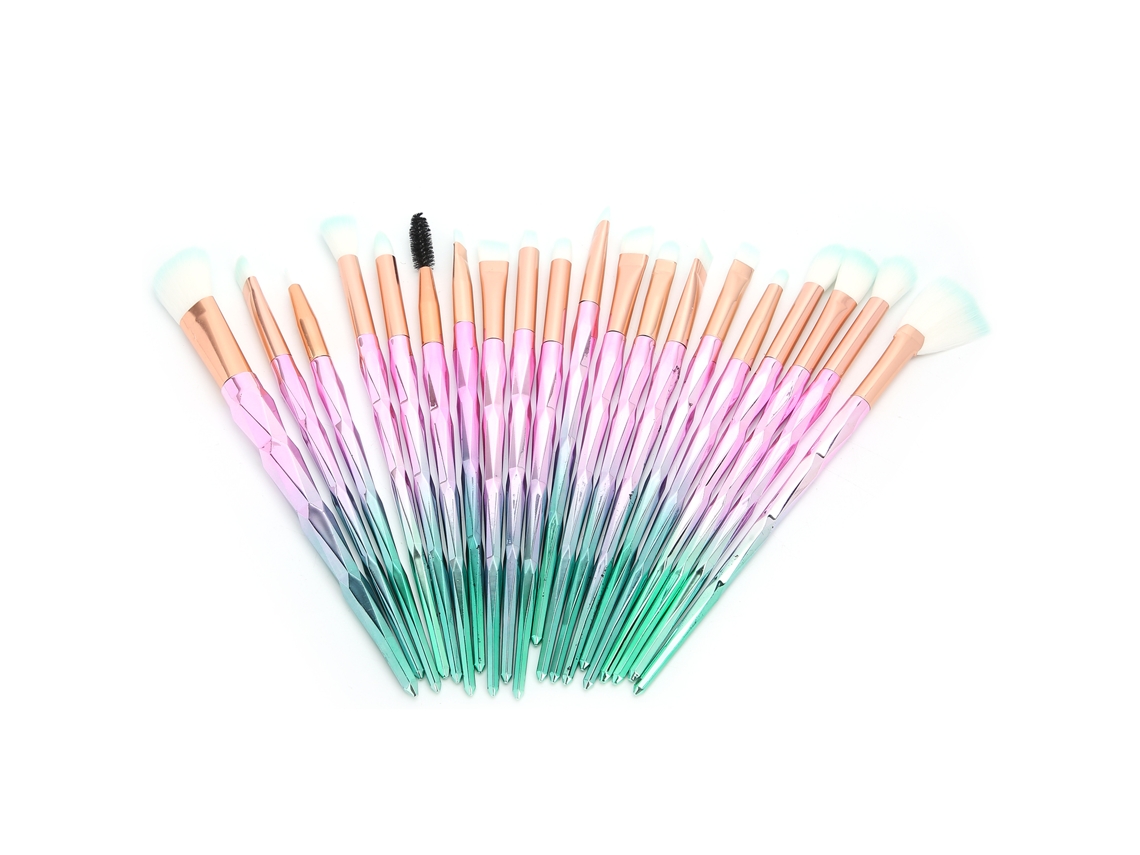 Conjunto de 20 pincéis de maquiagem profissionais para sombra, blush e pó.