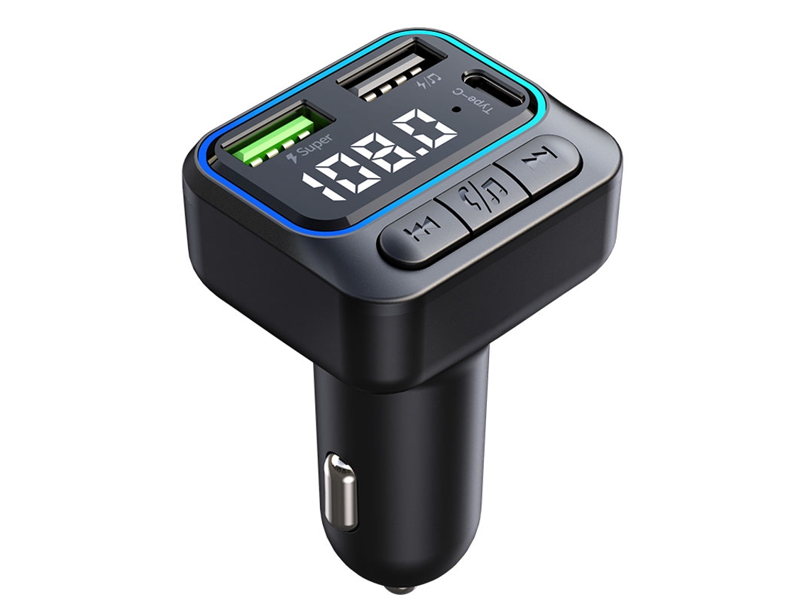 Transmissor Fm YIZHOOD C40 Usb 22.5W Carregamento Super Rápido Qc3.0 Bluetooth 5.0 Preto