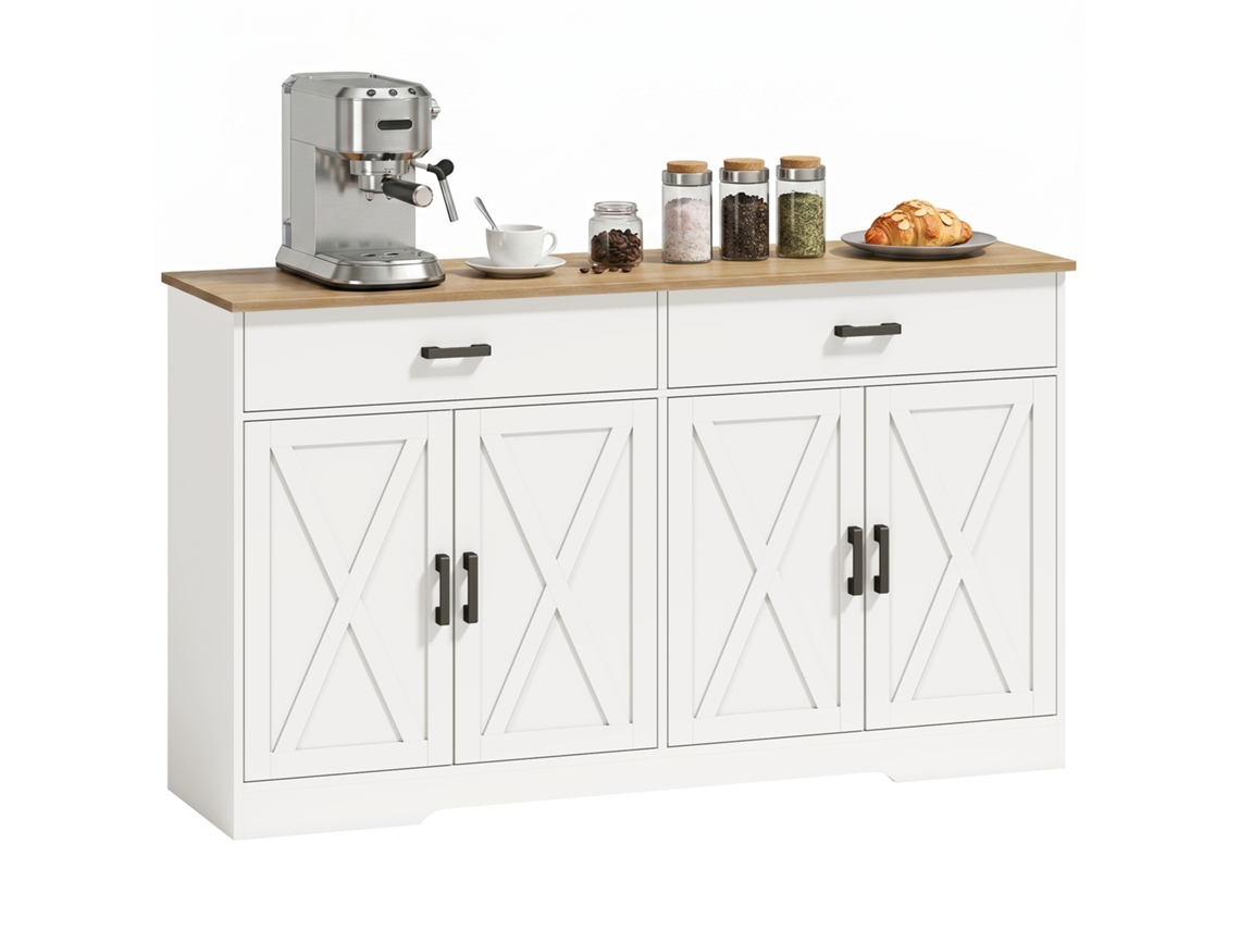 Sideboard Estilo Quinta, 2 Gavetas, 2 Armários, 140 Cm, Branco