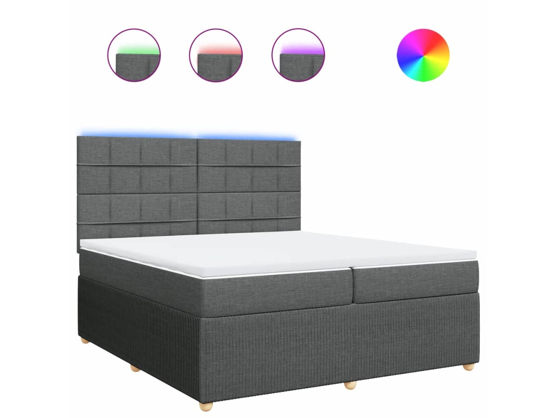 Box Spring Bed, Box Spring Beds Vidaxl Cinzeto Tecido (200 X 200 Cm)