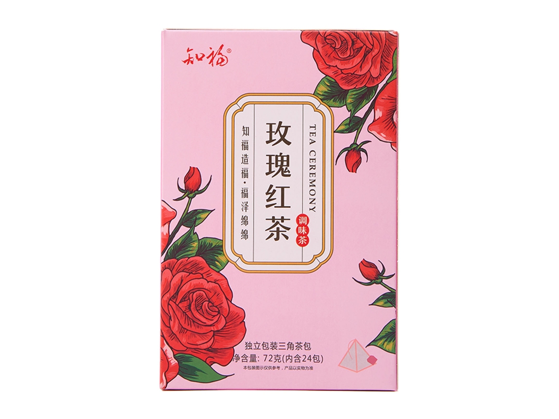 Ronjoe-chá Preto Com Rosa Saquinho Triangular 24 Unidades Sabor Aromático Refrescante