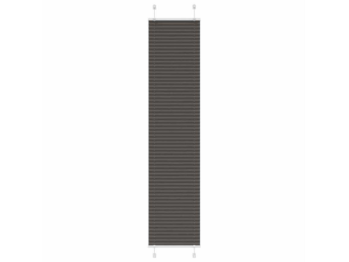 Vidaxl Preto Plissada Cega 50x200 Cm Largura Tecido 49,4 Cm Poliéster