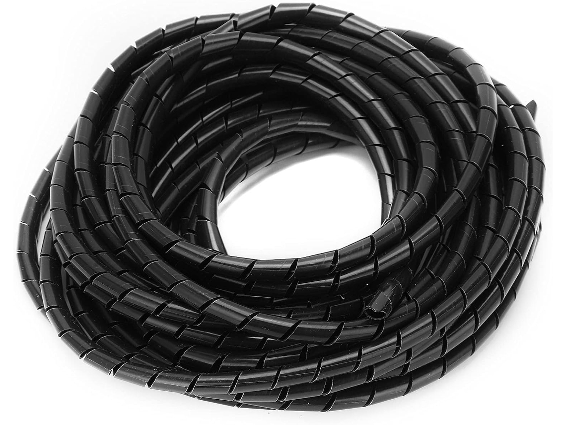 Organizador De Cabos Espiral Flexível Com Fio Enrolado, Preto, Φ8mm, 10 Metros, Para Sala De Computa Gokoco