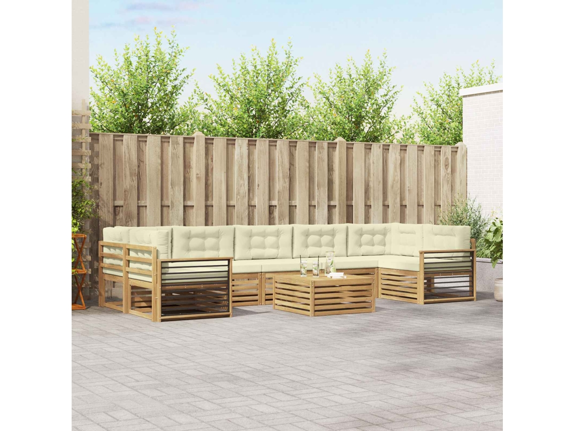 Vidaxl Conjunto De Sofás Para Exterior 8 Unid. Branco E Creme