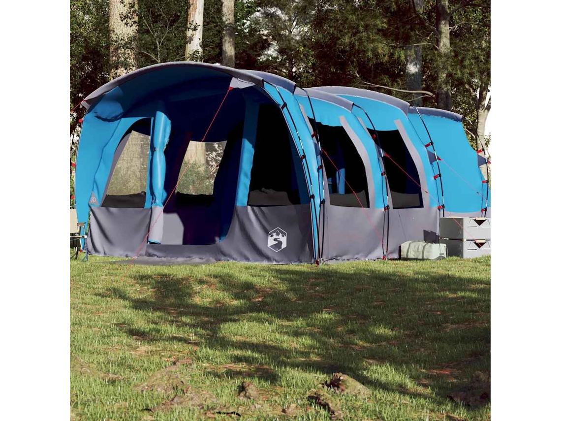 Vidaxl Tenda Familiar Túnel Para 8 Pessoas Impermeável Azul