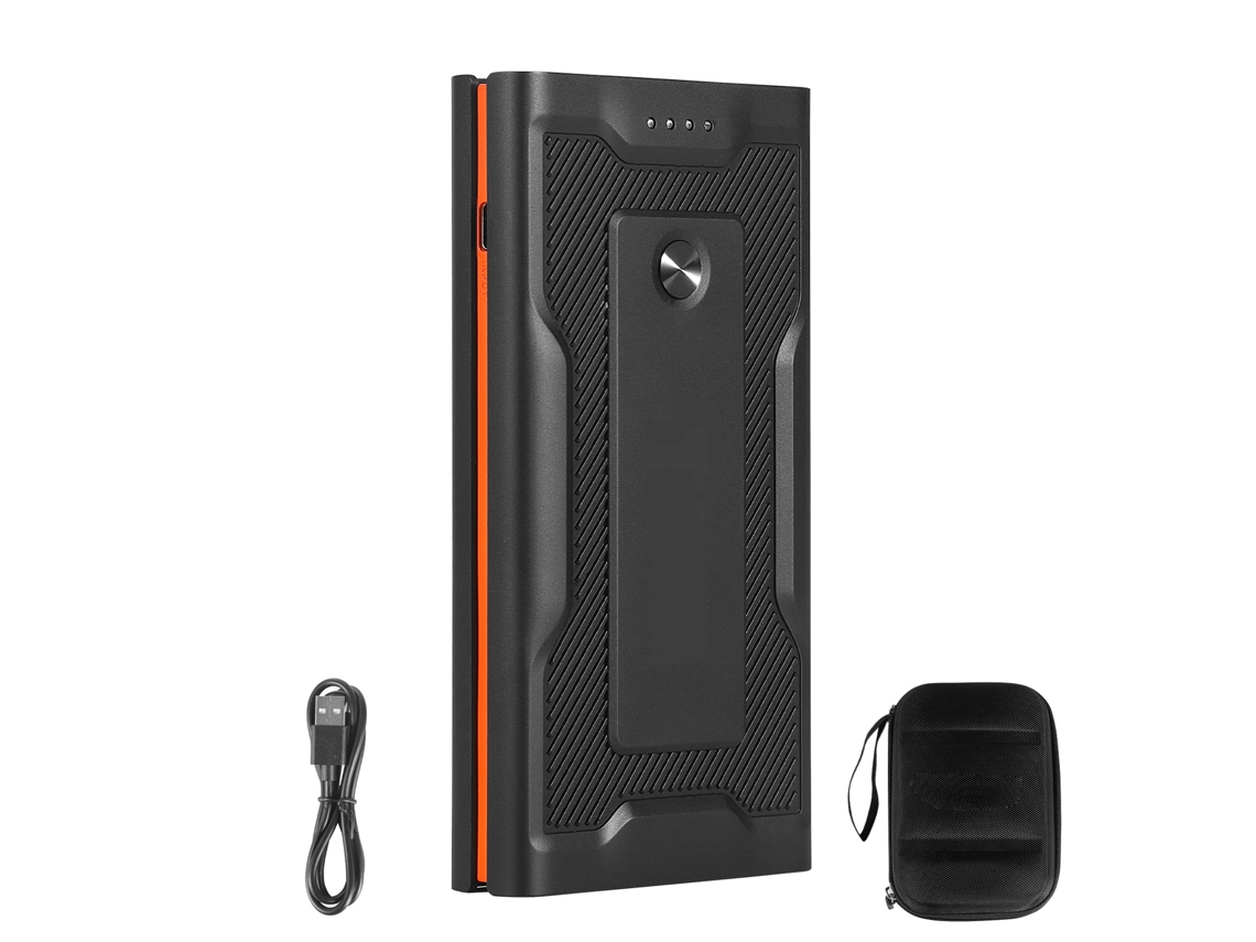 Arrancador de Bateria 1000a Pico 7200mah, Carro 12v, Diesel 3l, Gasolina 5l, Lanterna 3 Modos, 12 Proteções, Banco Energia Portátil Usb para Barco