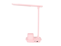 Lâmpada Led Mesa Toque Dimmer 3 Cores Usb Rosa