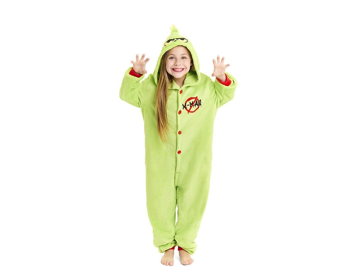 Fato ou pijama de duende de Natal verde para criança