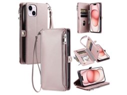 Capa Para Iphone 15 Pele Sintética Anti-choque Rosa