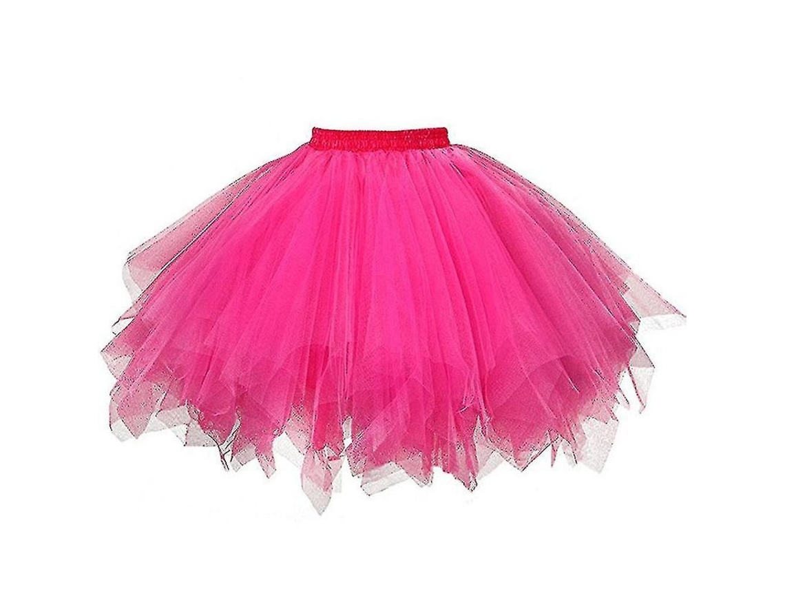 Saia Curta de Gaze Plissada de Alta Qualidade para Mulher Tutu de Dança Jb51 3 Rosa