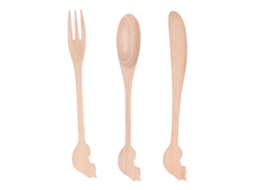 Conjunto de Utensílios de Madeira LAXISCREED 3 Peças