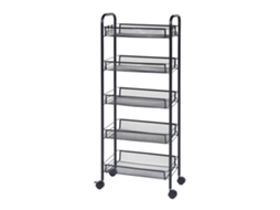 Carro de Cozinha Tromsø com 5 Cestos em Aço 103X44X26Cm Preto [EN.CASA]